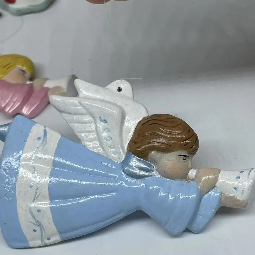 Hand Painted‎ Ceramic Christmas Ornaments Vintage Mixed LOT of 10